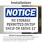 Signmission No Storage Permitted On Top Shelf Or Above 12', 10 in W x Rectangle, Vinyl Decal OS-2PACK-NS-D-710-L-14863 - alternate 5